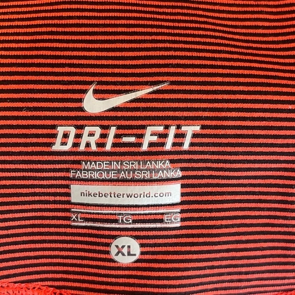 Nike Red Black Horizontal Pinstripe Crop Yoga Running Leggings - Picture 4 of 5